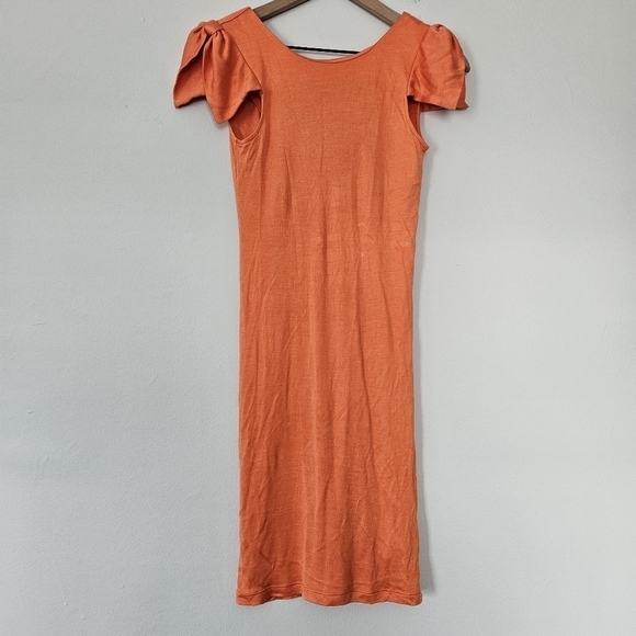 Ted Baker London orange low back bow shoulders mini dress size 0 - Picture 2 of 10